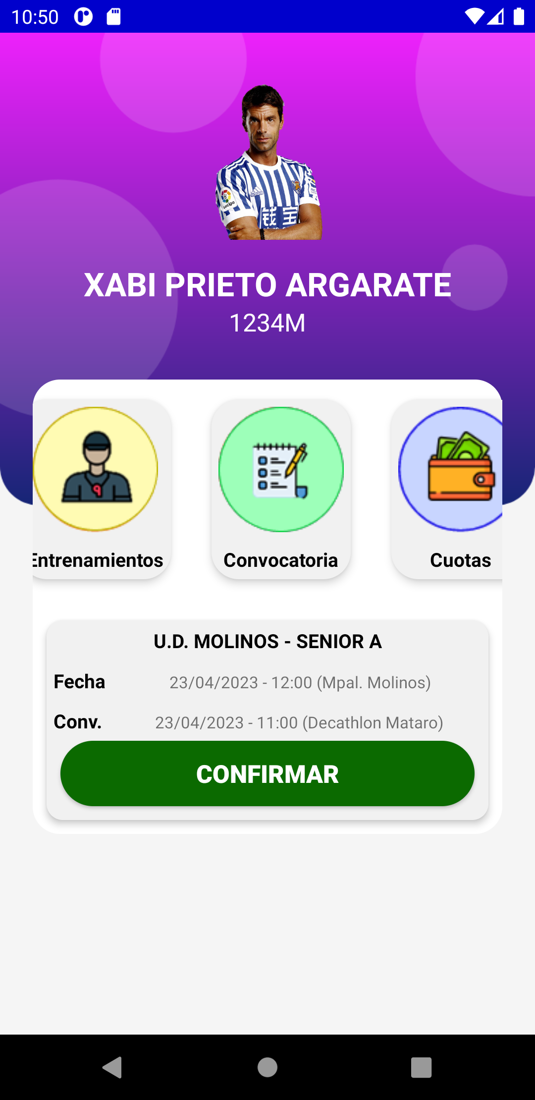 Confirmar app