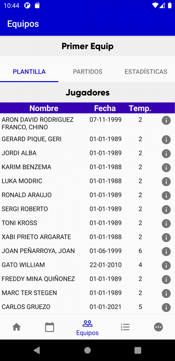 equipos plantilla
